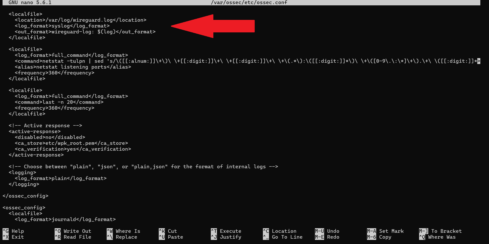Edit ossec.conf ossec.conf edit