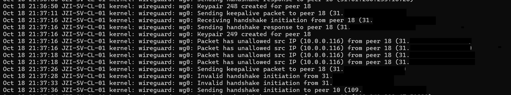 Logs in Rsyslog Results on WireGuard Server