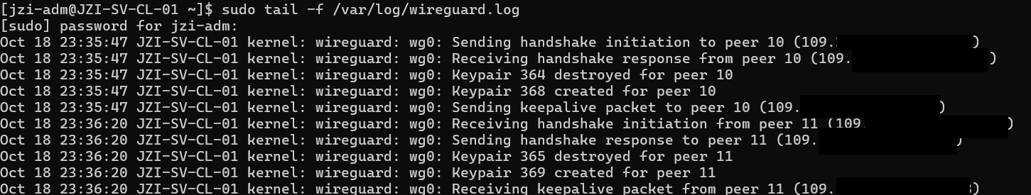 WireGuard logs in rsyslog rsyslog output
